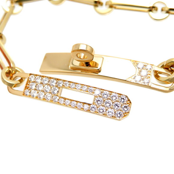HERMES 750YG Diamond Kelly Chain Women's Bracelet 750 Yellow Gold - Picture 4 of 6